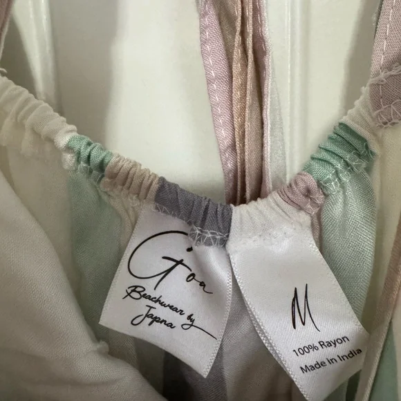 Japna Pink and White Tiered Ruffled Maxi Sundress NWOT - Picture 3 of 3